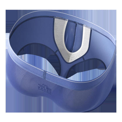 Men's Mid-Rise Boxer Briefs Comfortable Ice Silk Mesh Knitted Underwear Separated 3D Pouch Support Dual Trunks Breathable Soft