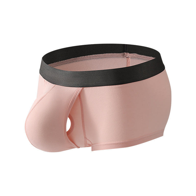 New Men's Sexy Underwear Breathable Bamboo Fiber Knitted Trunk Boxer Big Pouch Funny Boys Soft and Comfortable