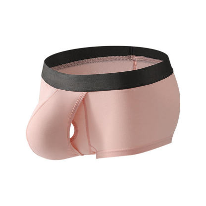 New Men's Sexy Underwear Breathable Bamboo Fiber Knitted Trunk Boxer Big Pouch Funny Boys Soft and Comfortable