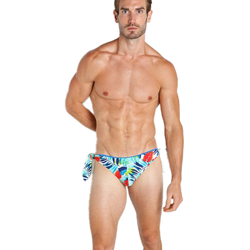 Fashion Men's Swimwear Sexy Pattern Bikini U Pouch Man's Swimming Briefs Swimsuit Beach Sexy