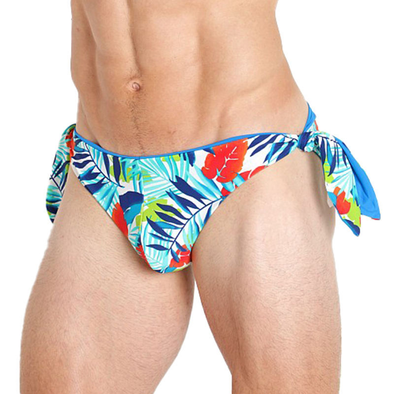 Fashion Men's Swimwear Sexy Pattern Bikini U Pouch Man's Swimming Briefs Swimsuit Beach Sexy
