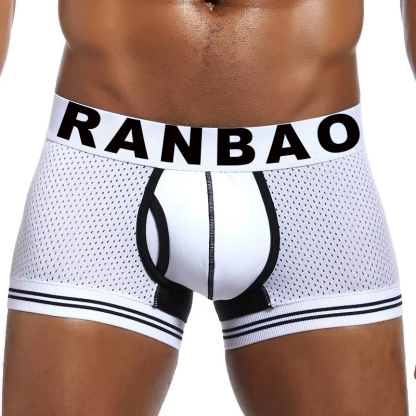 Fashion Popular Large Size Low Waist Mesh Boxer Shorts Breathable Sports Boxer Underwear Nylon Men's Underwear