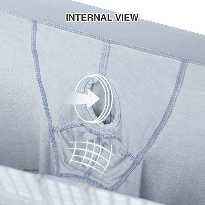 Customized Ultra Comfortable Men's Boxers Briefs Soft Micro Modal With Separated Dual Pouches Underwear 3 Pack Boxer Shorts