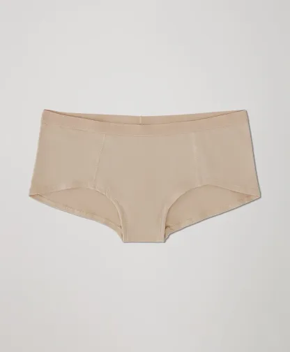 Everyday Organic Cotton Boyshorts for Adults Mid-rise Waist Smooth Look Tagless Extended Leg Woven Weaving Method-RANBAO