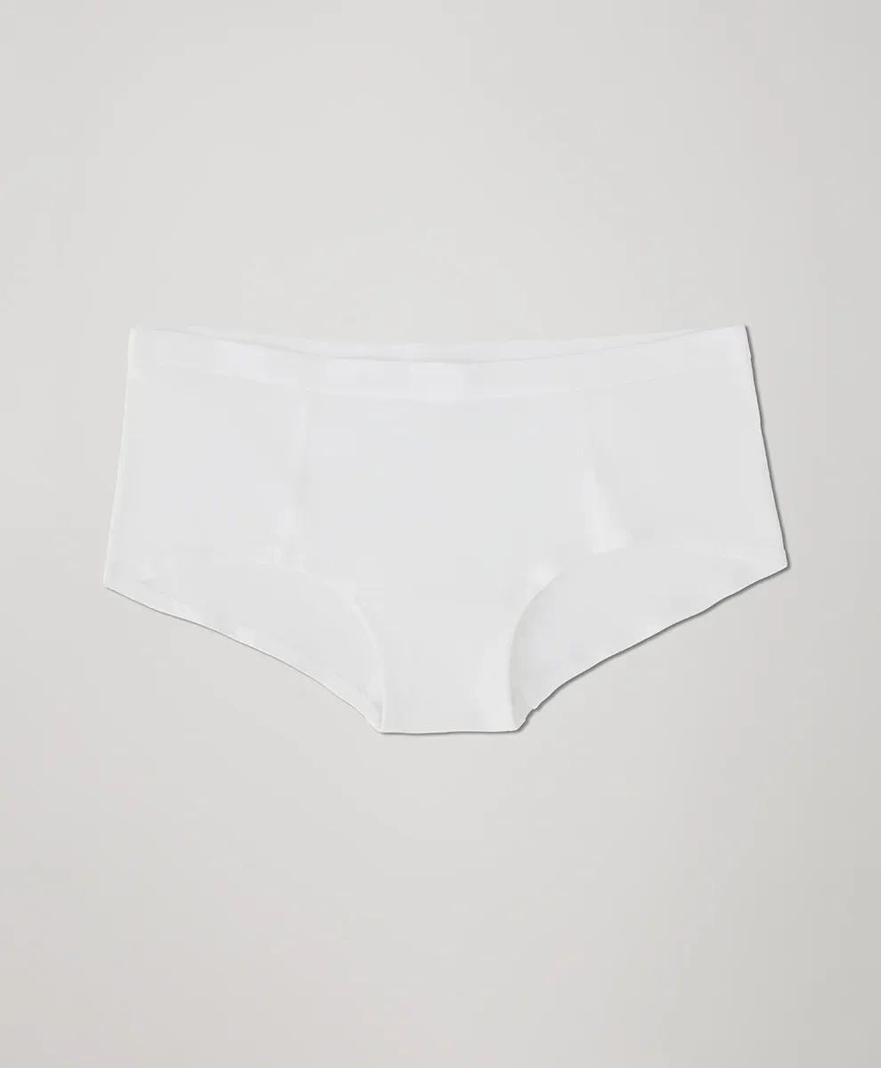 Everyday Organic Cotton Boyshorts for Adults Mid-rise Waist Smooth Look Tagless Extended Leg Woven Weaving Method-RANBAO