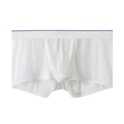 Men's Mid-Rise Boxer Briefs Comfortable Ice Silk Mesh Knitted Underwear Separated 3D Pouch Support Dual Trunks Breathable Soft