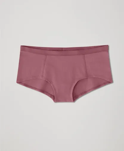 Everyday Organic Cotton Boyshorts for Adults Mid-rise Waist Smooth Look Tagless Extended Leg Woven Weaving Method-RANBAO