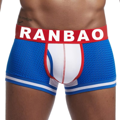 Fashion Popular Large Size Low Waist Mesh Boxer Shorts Breathable Sports Boxer Underwear Nylon Men's Underwear