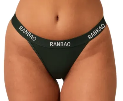 Hot Selling Custom Logo Printed Lingerie Women High Quality V Shaped Seamless One Piece Thong Women Sexy Bikini Style Panties-RANBAO