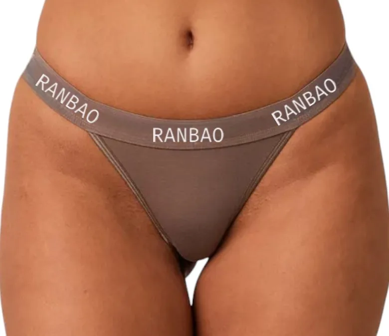 Hot Selling Custom Logo Printed Lingerie Women High Quality V Shaped Seamless One Piece Thong Women Sexy Bikini Style Panties-RANBAO