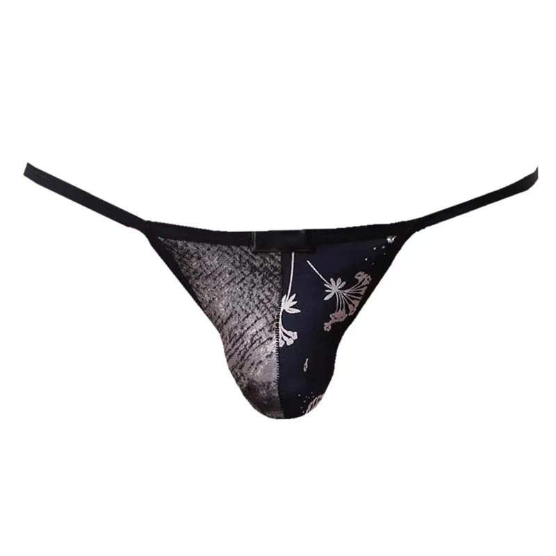 Factory Directly Male Thong Low-rise Print Sexy Underwear for Men Gay Big Pouch Mens Thong-RANBAO