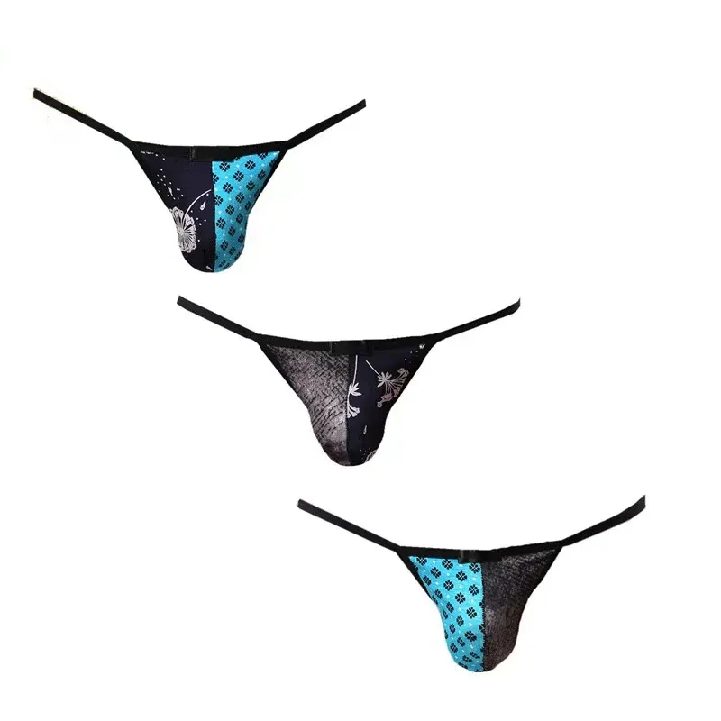 Factory Directly Male Thong Low-rise Print Sexy Underwear for Men Gay Big Pouch Mens Thong-RANBAO