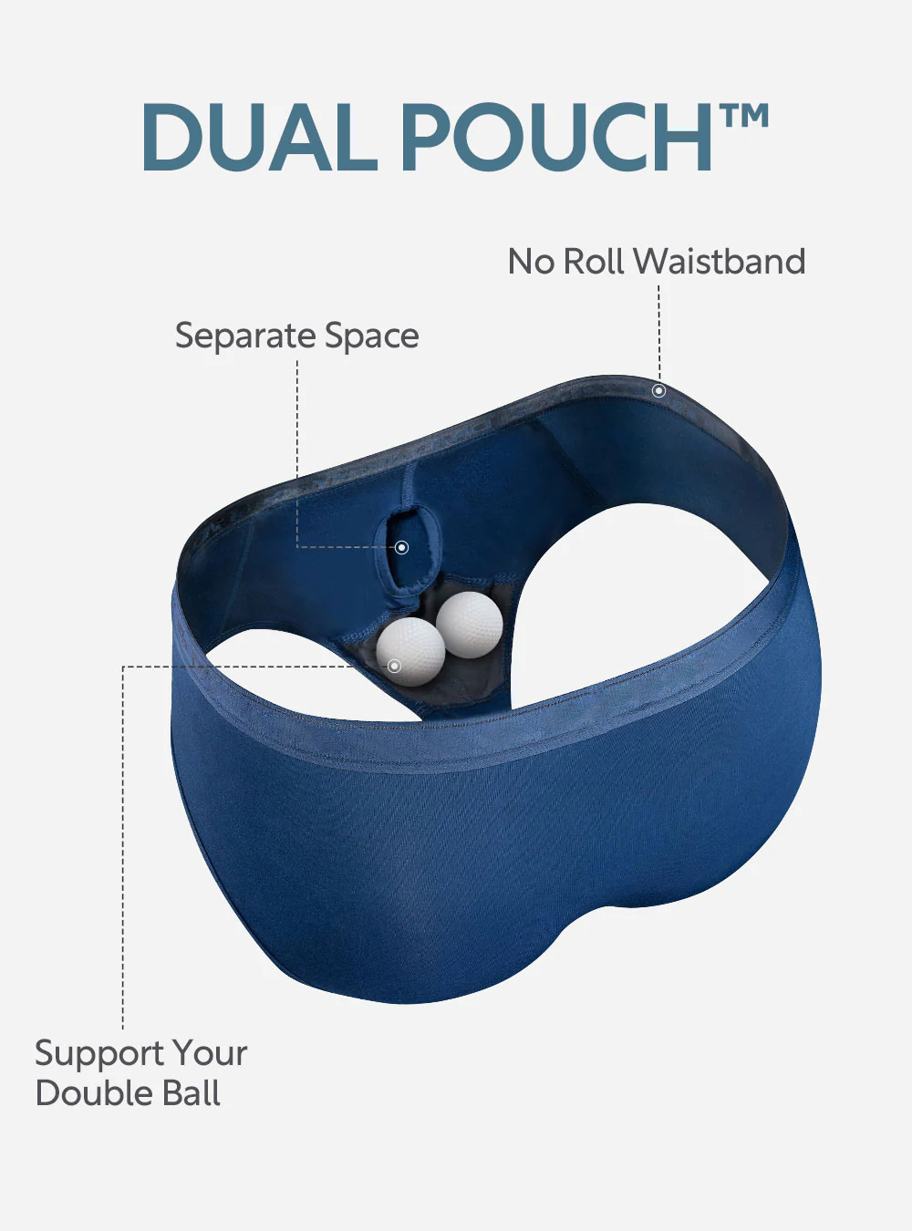 Comfort-Fit Men’s Boxer Briefs with Double Pouch Construction