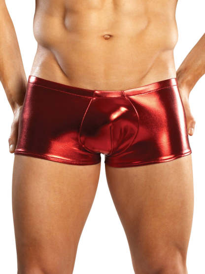 Solid Trunks Swimwear Men's Underwear Metallic Shiny Swim Shorts Undershorts for Male Stretch Lingerie Waterproof Pool Beach