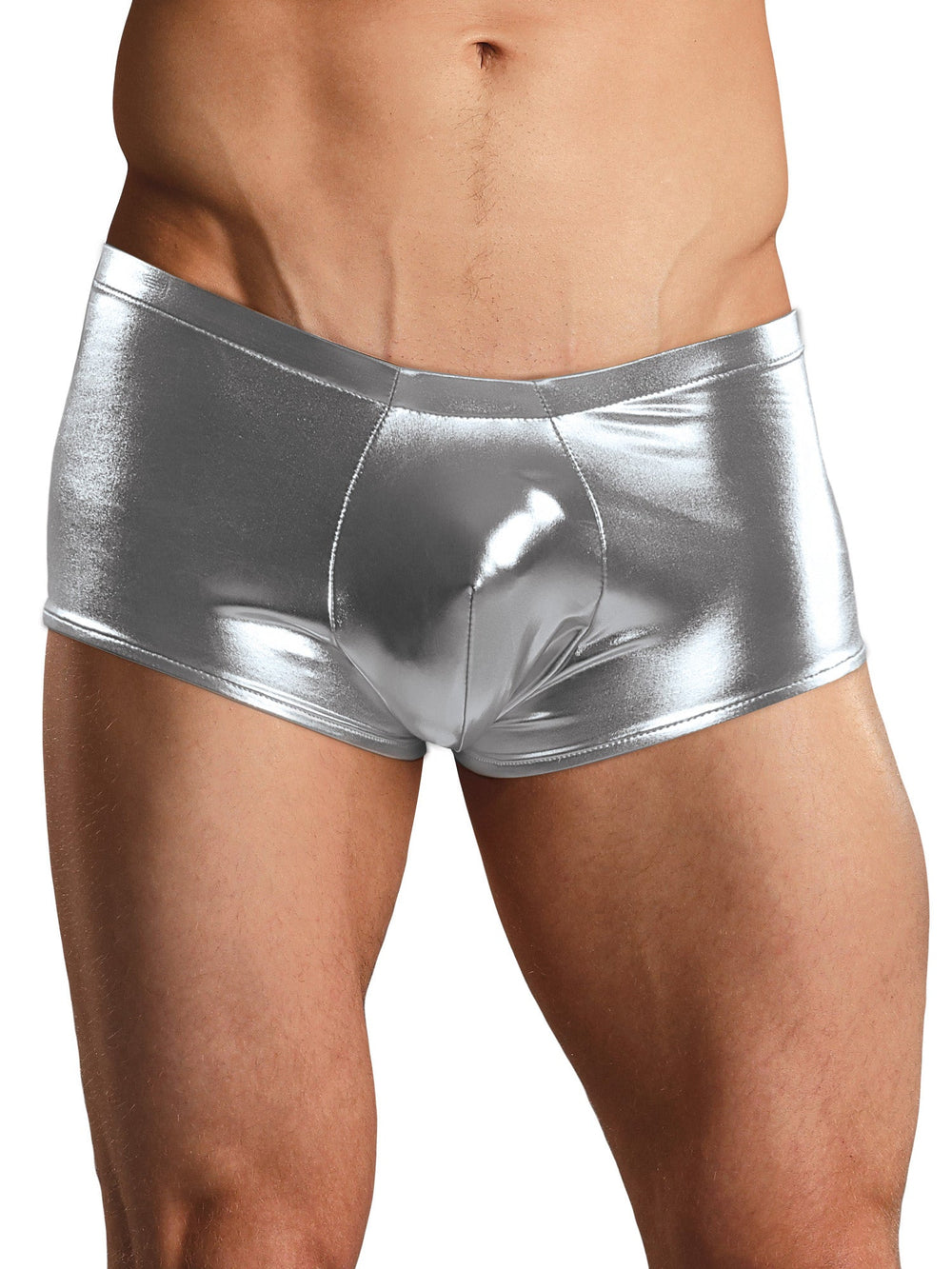 Solid Trunks Swimwear Men's Underwear Metallic Shiny Swim Shorts Undershorts for Male Stretch Lingerie Waterproof Pool Beach