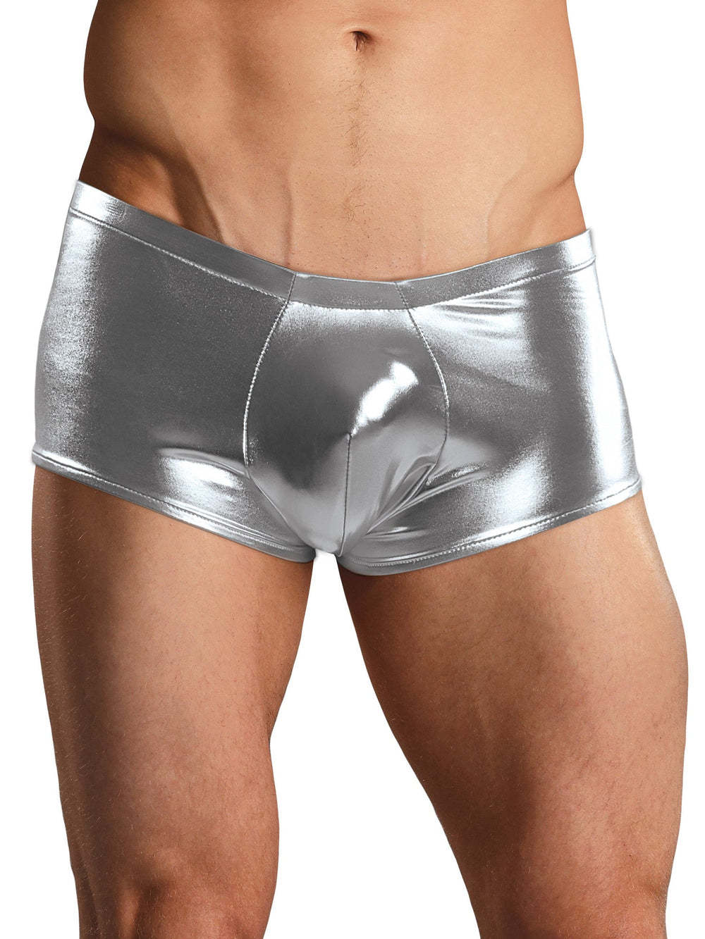 Solid Trunks Swimwear Men's Underwear Metallic Shiny Swim Shorts Undershorts for Male Stretch Lingerie Waterproof Pool Beach