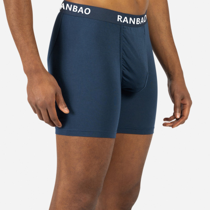 Men's Boxer Briefs Body Fitting Elastic Waistband Comfort Duel Pouch Breathable Original 3D Pouch Daily Wear for Men Guy Solid  Boxer Shorts