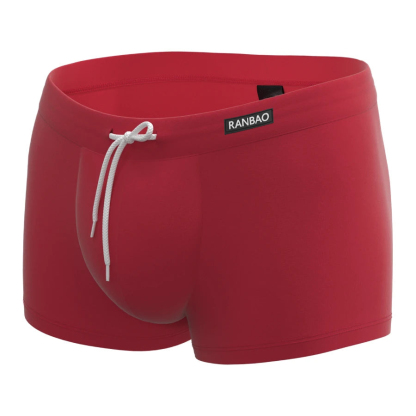 Men's Solid Swimwear Swim Trunks with Strap Nylon Waterproof Beach Pool Wear Snug Comfort Underwear for Men