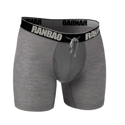 Men's Boxer Briefs Mesh Pouch Underwear with Strap Snug Fit 3D Front Pouch Solid Daily Wear Comfort Wear 