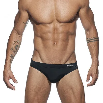 Factory Custom Pure Color Mature Man Brazilian Bikini Bathing Suit Swimsuit-RANBAO