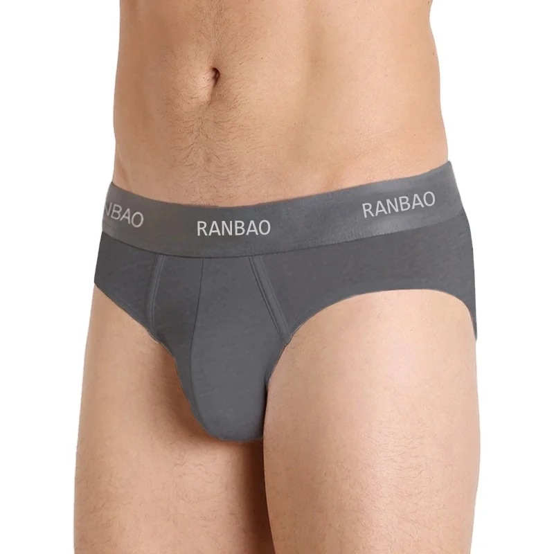 Summer Young Brief Men'S Underwear Bamboo Breathable and Comfortable Stocks Underwear Low-Waist Ultra Mens Plus Size Boxers-RANBAO