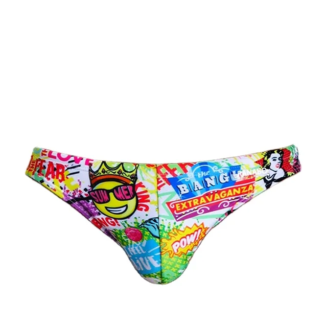 New Trend Custom Logo Vibrating Comfy Luxury Swimwear High Elastic Sporting Swimwear Surfing Plus Size Men's Swimming Briefs-RANBAO