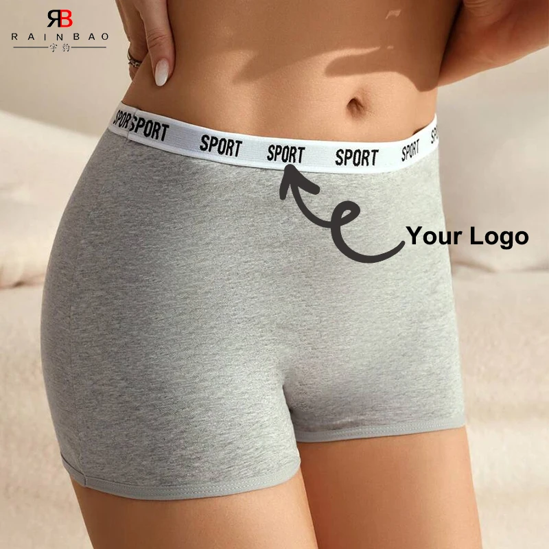 Custom Plus Size 95% Cotton Multicolor 3XL 4XL Mid Rise Letter Pattern Underwear Sports Boyshorts-RANBAO