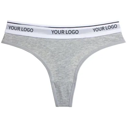 New Design Custom Logo Women Sports Fitness Mid-waist Briefs Letter Printed Cotton Panties Seamless Women Thongs-RANBAO
