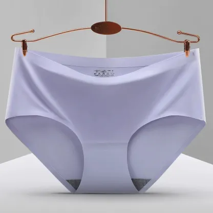 Women's Underwear Summer With Crotch Custom Breathable Ice Silk Seamless  Bikini Panties Lingerie Women Sexy Intimates-RANBAO