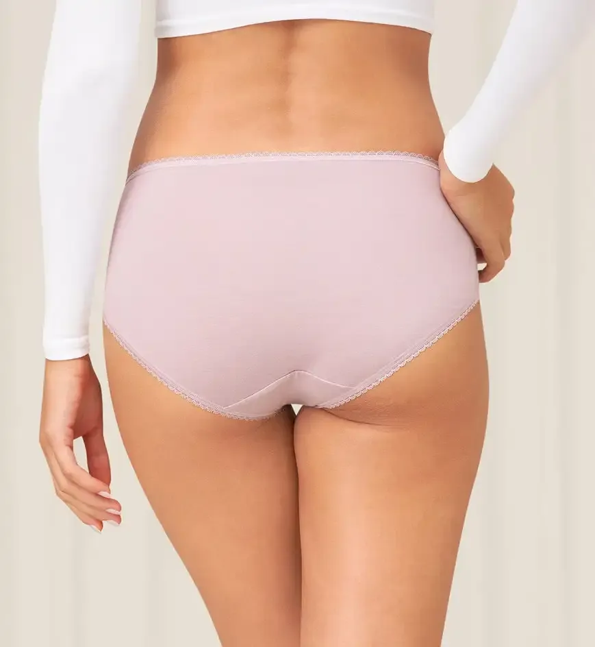 Wholesale Lace Hem Boyshorts Spandex Underwear with Boxer Style Solid Panty Panties Lady's Underpants Knickers Pants for Female-RANBAO