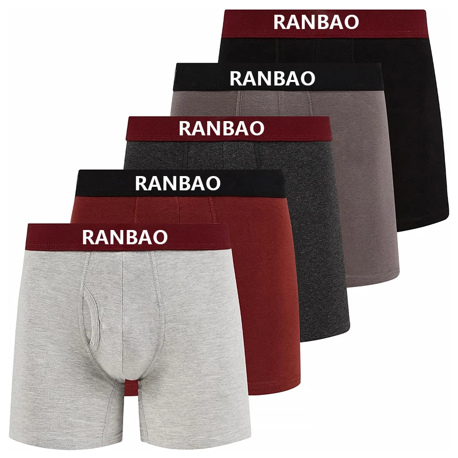 Custom Logo Tailored  Meticulously Comfort Breathable Cotton Mens Boxer Briefs-RANBAO