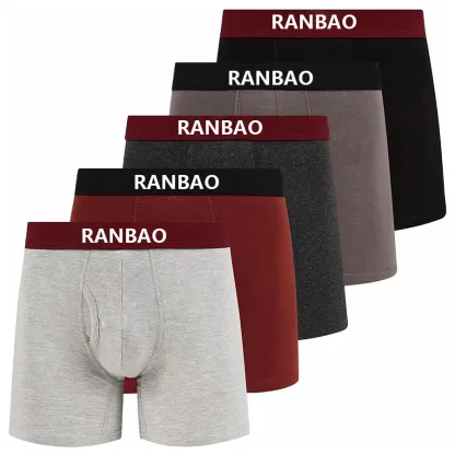 Custom Logo Tailored  Meticulously Comfort Breathable Cotton Mens Boxer Briefs-RANBAO