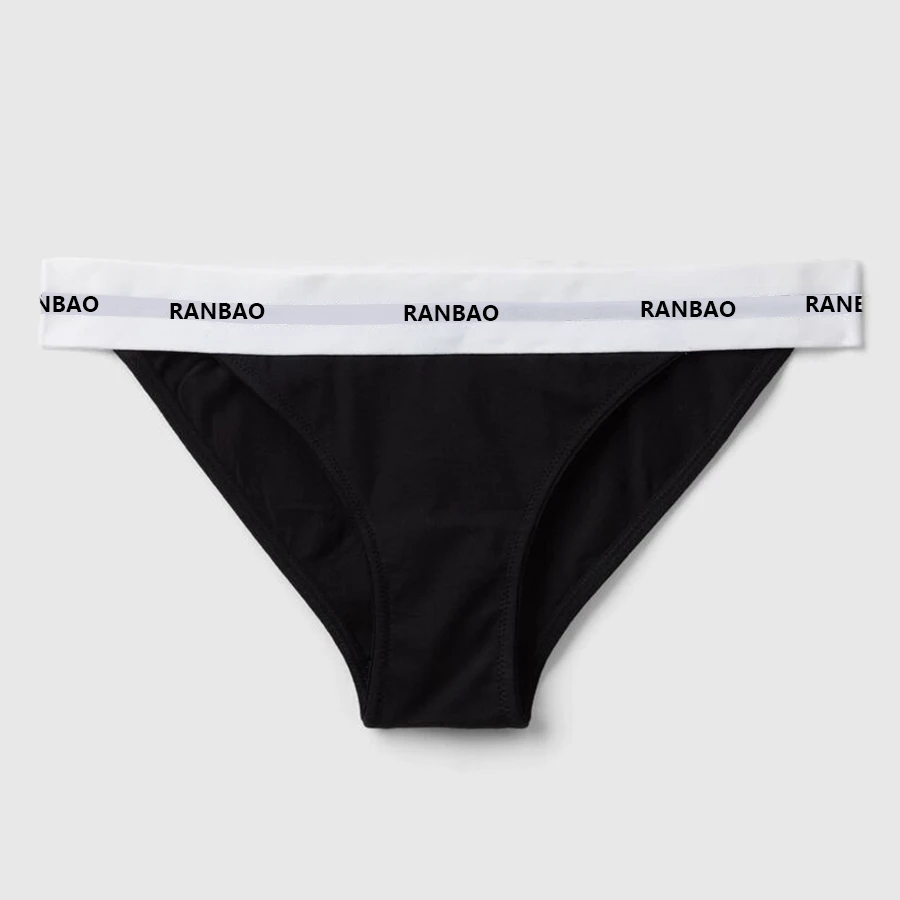 OEM ODM Manufacturer Custom Elastic Waist Organic Cotton Women Underwear Brief Female Lingerie Cotton Woman Panty-RANBAO