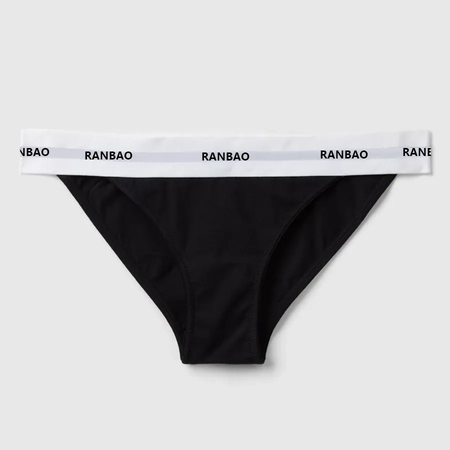 OEM ODM Manufacturer Custom Elastic Waist Organic Cotton Women Underwear Brief Female Lingerie Cotton Woman Panty-RANBAO