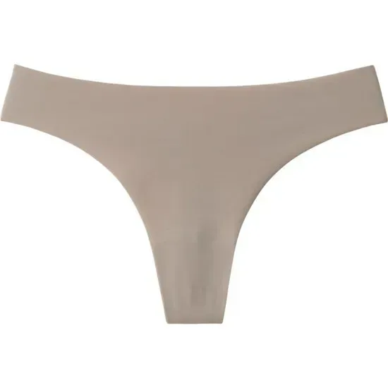 Sexy Lady Thongs Plain Seamless Women Thongs Low Waist Fitness One Piece Bikini Underwear Panties-RANBAO