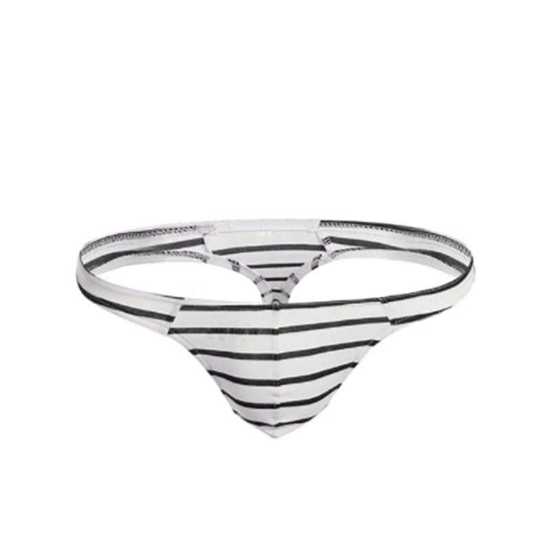 Comfortable G-String Sexy Underwear Man Male Thogs Underwear Striped Pattern Thongs  for Men-RANBAO