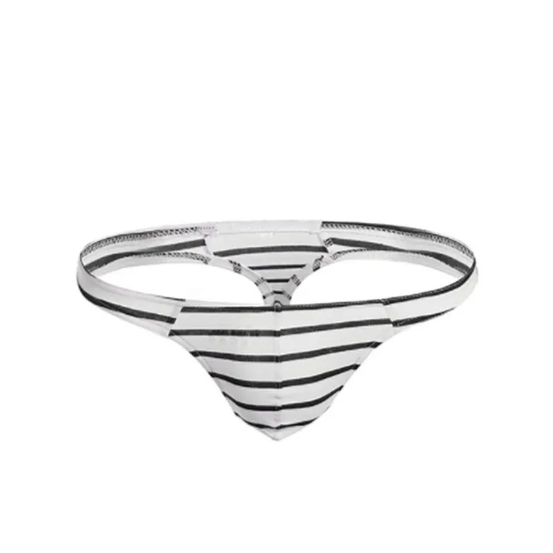 Comfortable G-String Sexy Underwear Man Male Thogs Underwear Striped Pattern Thongs  for Men-RANBAO