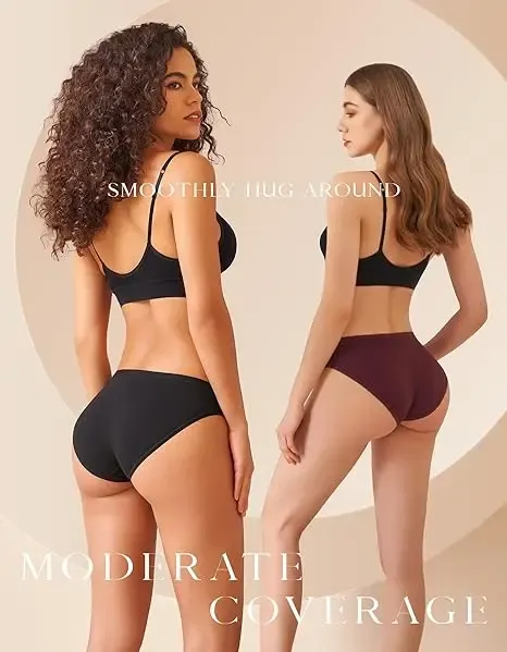 Wholesale Seamless Underwear Women High Quality Cotton Breathable Low-rise Briefs Sexy Beach Bikini Panties for Women-RANBAO