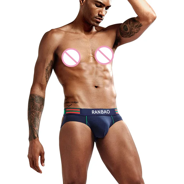 Custom Brand Logo Top Quality Stretchy Men'S Sexy Underwear Big Bulge Erotic Sissy Male Jockstraps-RANBAO