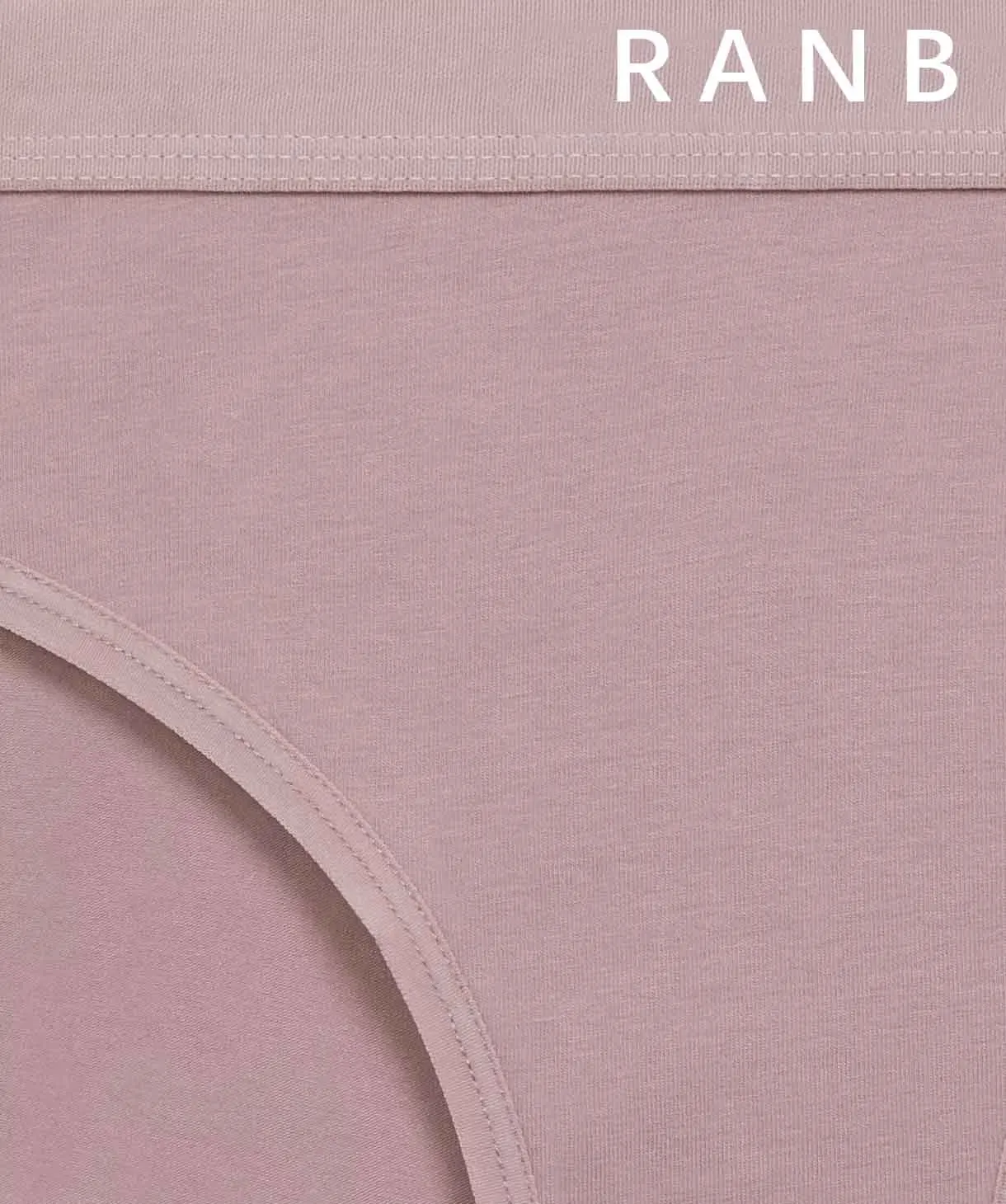 Lady's Mid-rise Panty Rib Elastic Waistband Women's Panties Briefs for Female Solid Underwear Lingerie Knickers Every Day Undies-RANBAO