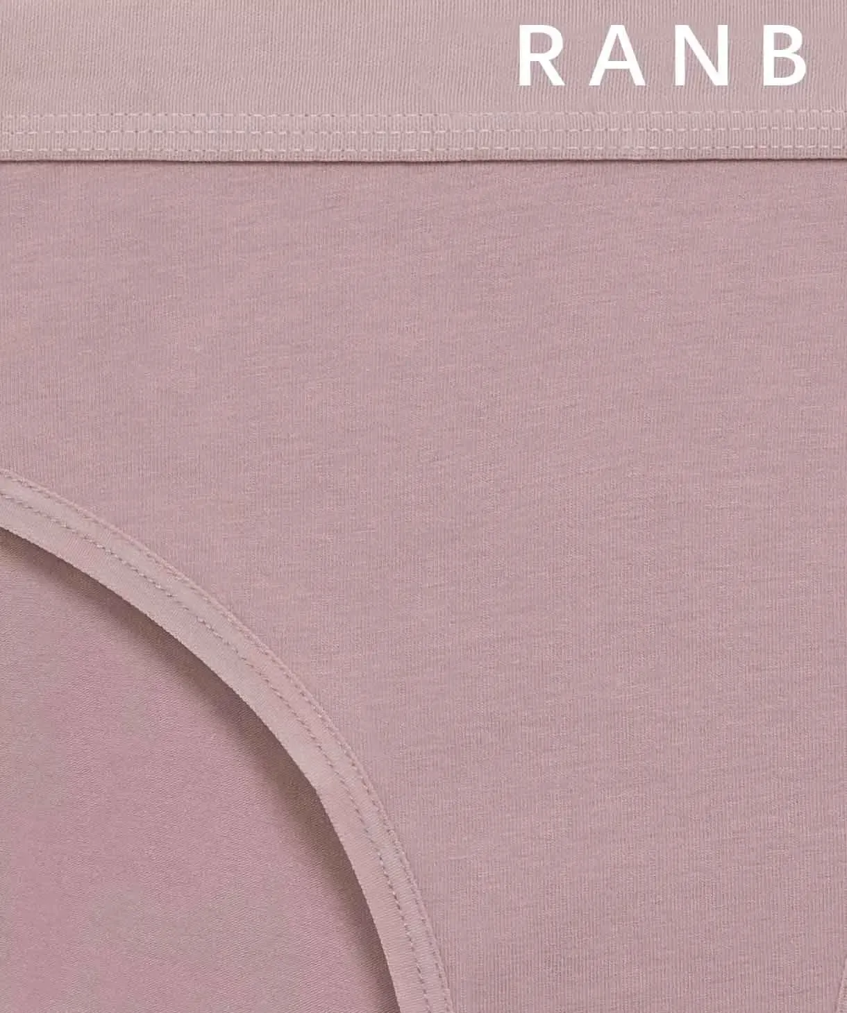 Lady's Mid-rise Panty Rib Elastic Waistband Women's Panties Briefs for Female Solid Underwear Lingerie Knickers Every Day Undies-RANBAO