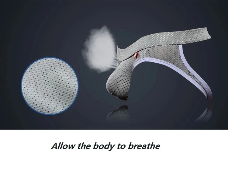 Custom Men's High Waist Shorts Sexy Man Undershirt Underwear with Sewing Thread Boxer Briefs Thong Breathable Design for Men-RANBAO