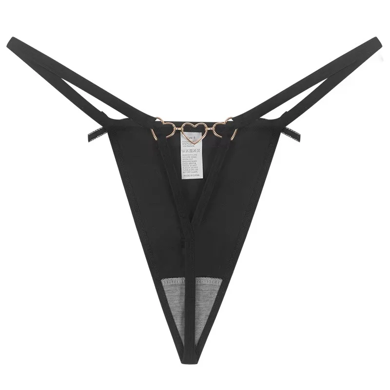 Custom Letter Logo Thong Private Labels Lace G-String Underwear Panties Rhinestone Soft Comfortable Panty-RANBAO