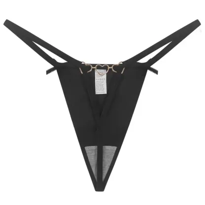 Custom Letter Logo Thong Private Labels Lace G-String Underwear Panties Rhinestone Soft Comfortable Panty-RANBAO