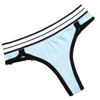 Top Sale Women's Cotton Bikini Panties Breathable Lace Soft Hipster Panty Ladies Stretch Full Briefs Grey Thongs with Logo Waist-RANBAO