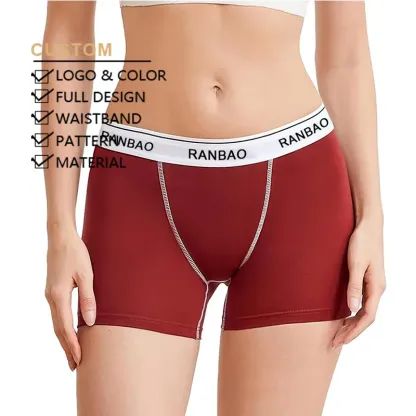 China Manufacturer Custom Cotton Moisture Wicking Underwear Anti Chafing Boy Shorts Panties Womens Boxer Briefs-RANBAO
