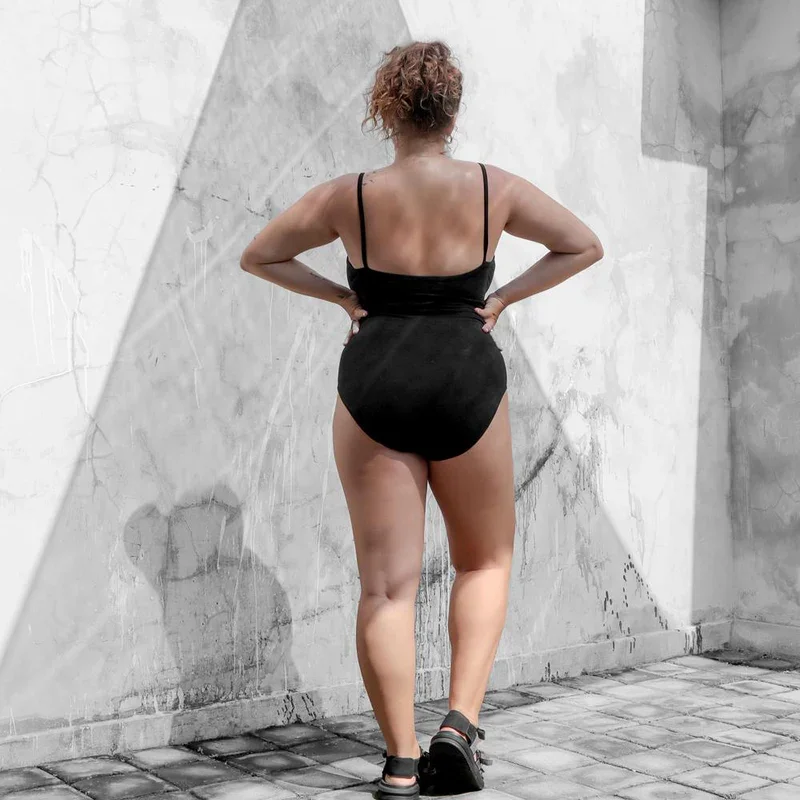 Customized High Quality Certified Organic Women Cotton Black Women's Bodysuit-RANBAO