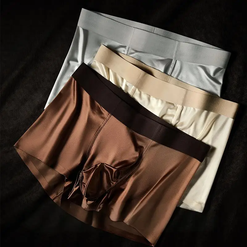 Customizable Breathable Antibacterial Fashion Ice Silk Modal Underwear Men'S Seamless Boxer for Summer-RANBAO