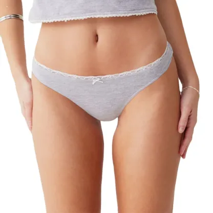 OEM Manufacturer Custom Sewing Tailor Classic Lace Trim Soft Cotton Fabric Cotton Thong-RANBAO