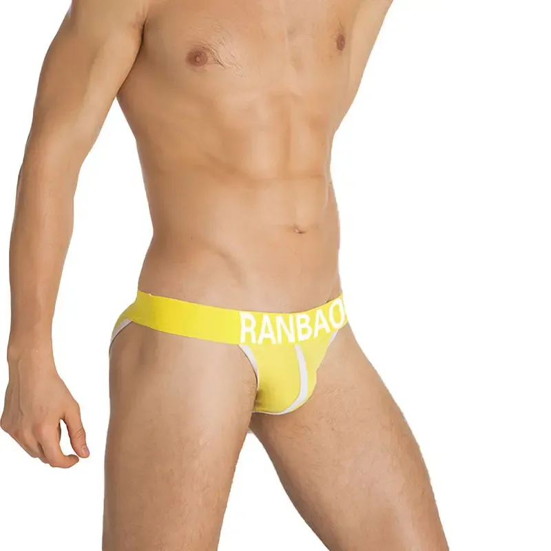 Low Waist Cheeky Mens Underwear Comfort Soft Skin-Friendly Cotton Briefs Custom Boxer Briefs for Men-RANBAO